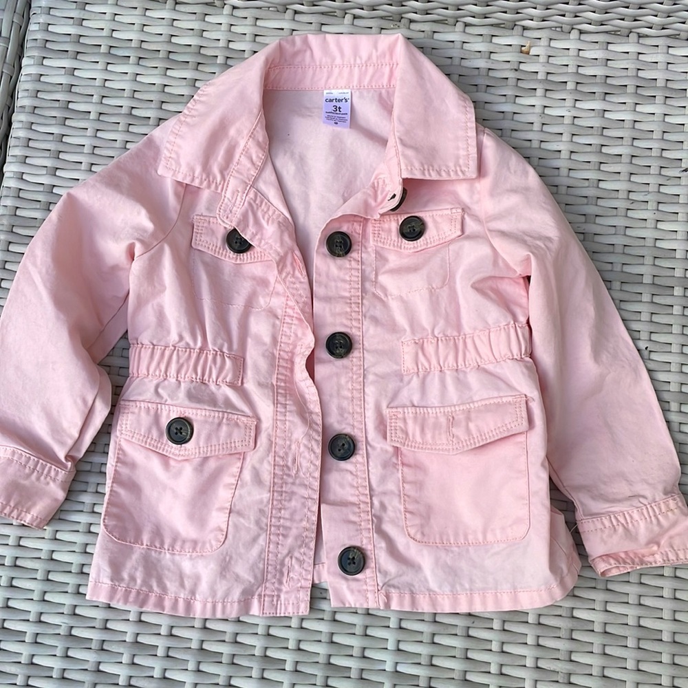 CARTER’S PINK TWILL BUTTON DOWN JACKET SIZE 3T
